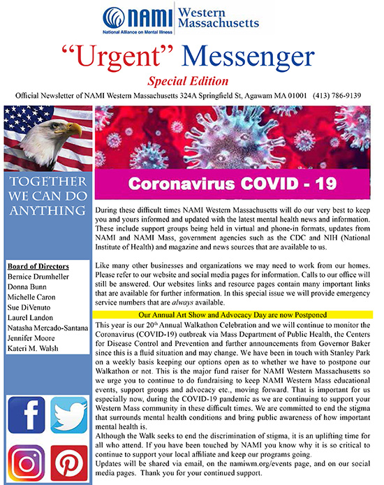 Urgent Messenger Cover image only Covid 19 email March 2020 1